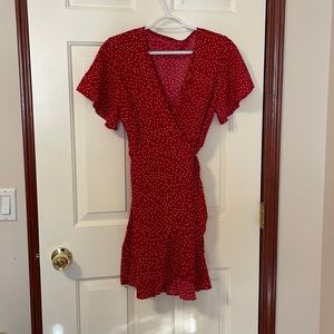 Red Polka Dot SHEIN Wrap dress
